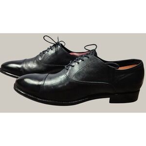 Gordon Rush Men Black Leather Cap Toe Oxford Dress Shoes Mitchell Style Sz 9 1/2